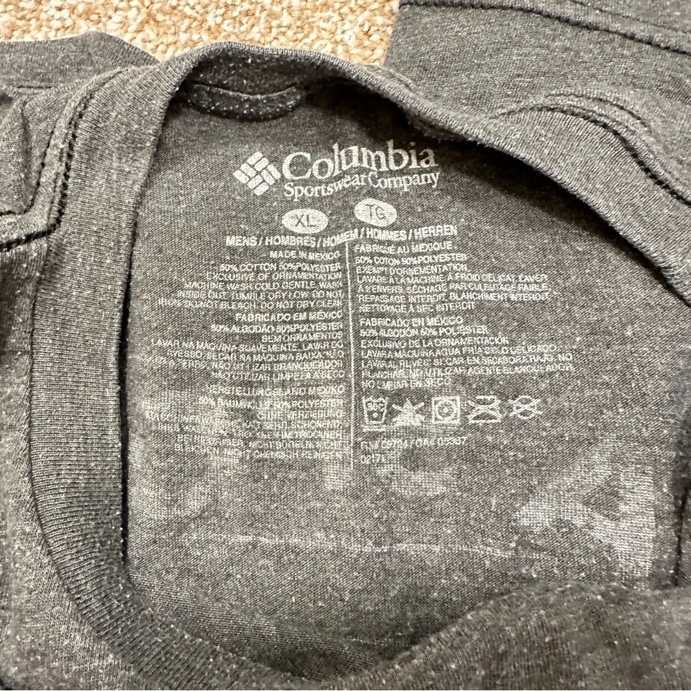 Columbia Sportswear XL Gray Graphic Tee Mountain Logo Outdoor Hiking 0004 - Picture 4 of 6